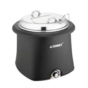 Electric Soup Warmer Stainless Steel Cover Black (Galena Series)