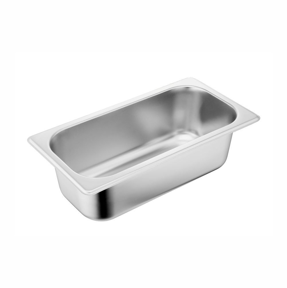 1/3 Size Stainless Steel Gastronorm Pan(M2 Series), 325x176x100mm, thickness: 0.6mm, 4.0L/4.2u.s.qt