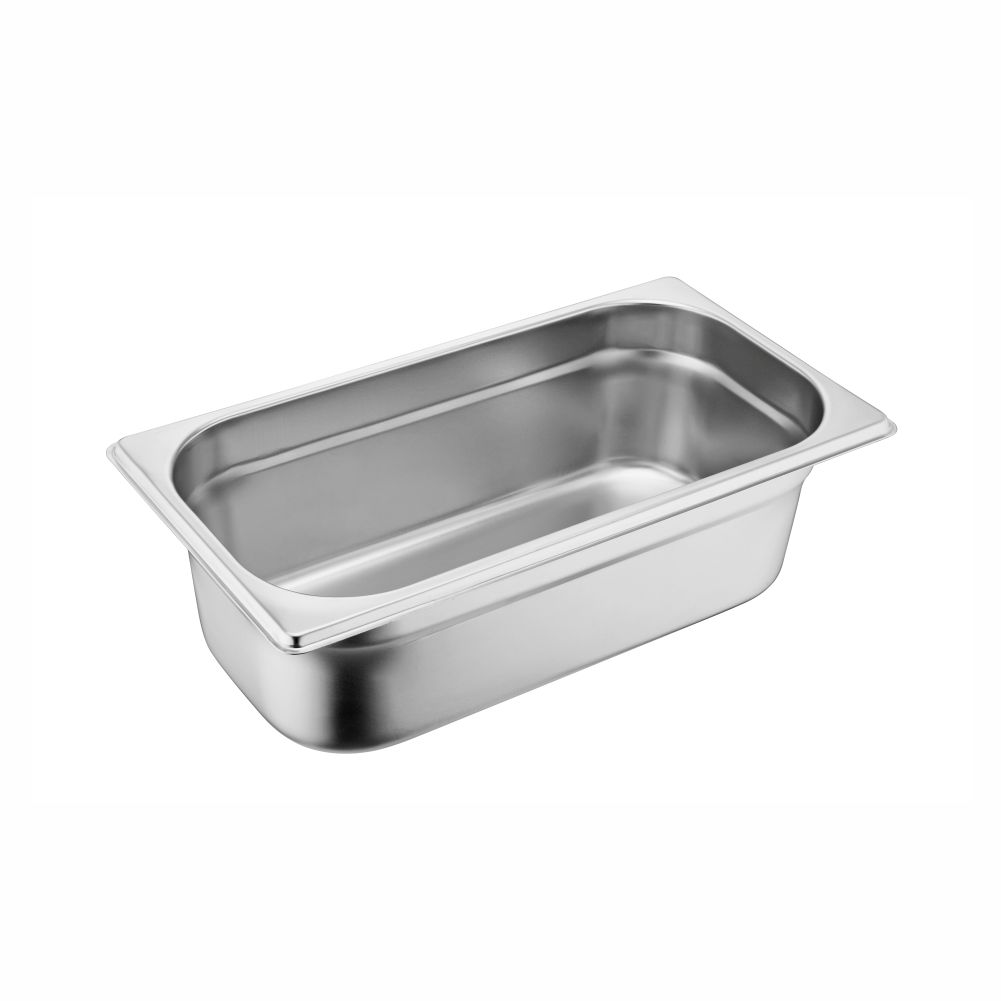 1/3 Size Stainless Steel Gastronorm Pan(M2 Series), anti-jamming, 325x176x100mm, thickness: 0.6mm, 4.0L/4.2u.s.qt