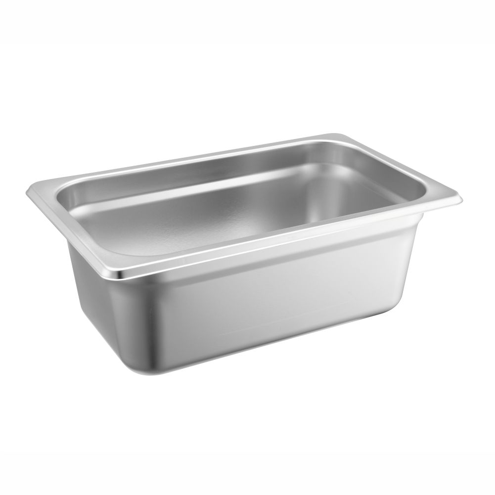 1/4 Size New US Style Stainless Steel Gastronorm Pan, anti-jamming, 265x162x100m, 3.0L/3.2u.s.qt