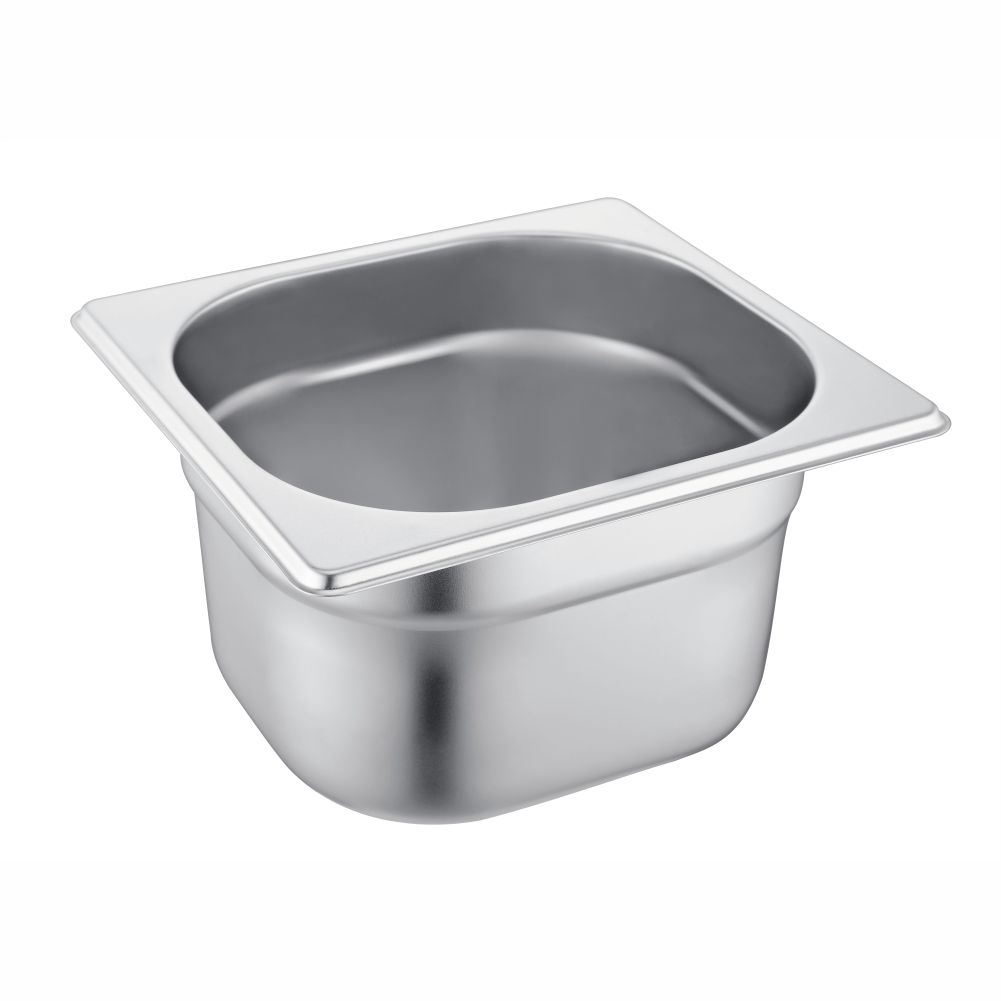 1/6 Size Stainless Steel Gastronorm Pan(C2 Series), anti-jamming, 176x162x100mm, thickness: 0.6mm, 1.7L/1.8u.s.qt