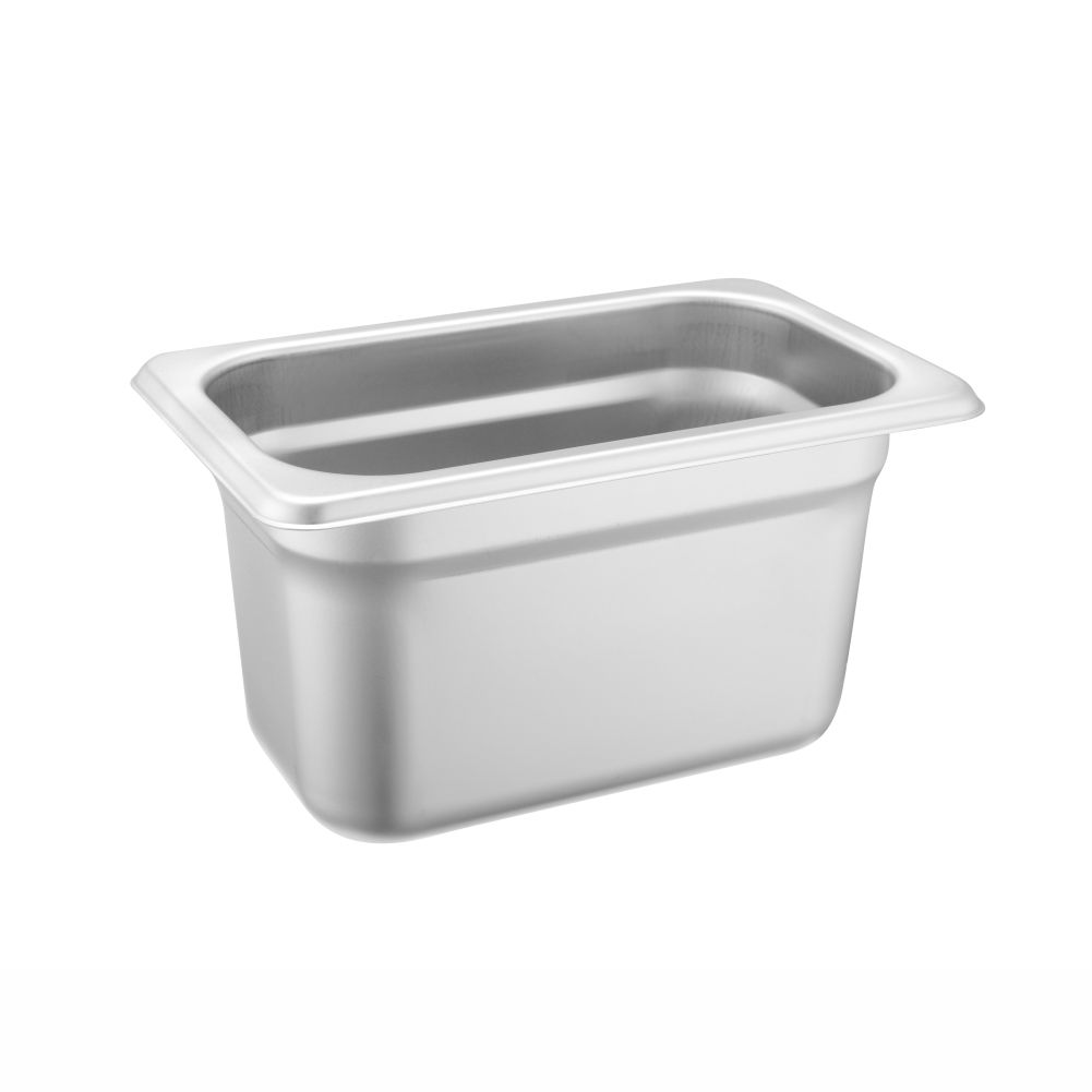 1-9 Size New US Style Stainless Steel Gastronorm Pan, anti-jamming, 176x108x100mm, 1.0L1.1u.s.qt-C29100A