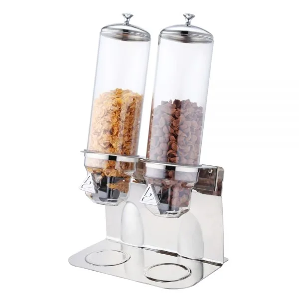 4.0L x 2 Stainless Steel Base Double Cereal Dispenser - Sunnex