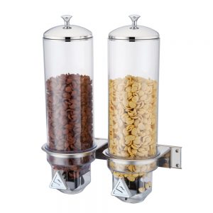 4.0L x 2 Wall-Mounted Double Cereal Dispenser with PC Container-U08-0420