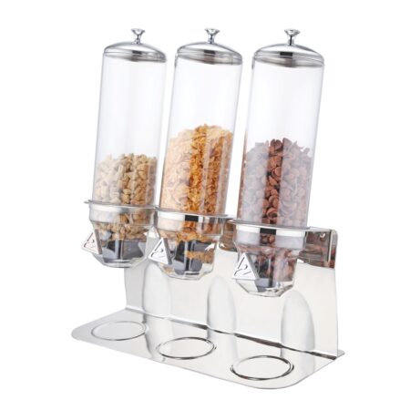 4.0L x 3 Stainless Steel Base Triple Cereal Dispenser-U13-1300
