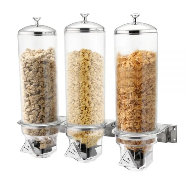 4.0L x 3 Wall-Mounted Triple Cereal Dispenser with PC Container