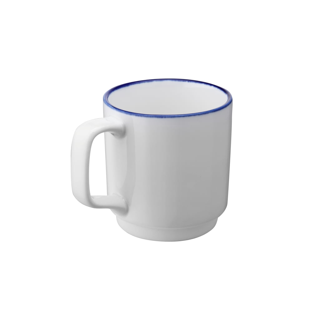 Blue Rim Porcelain Mug, 280ml 9.5fl oz-C88769B
