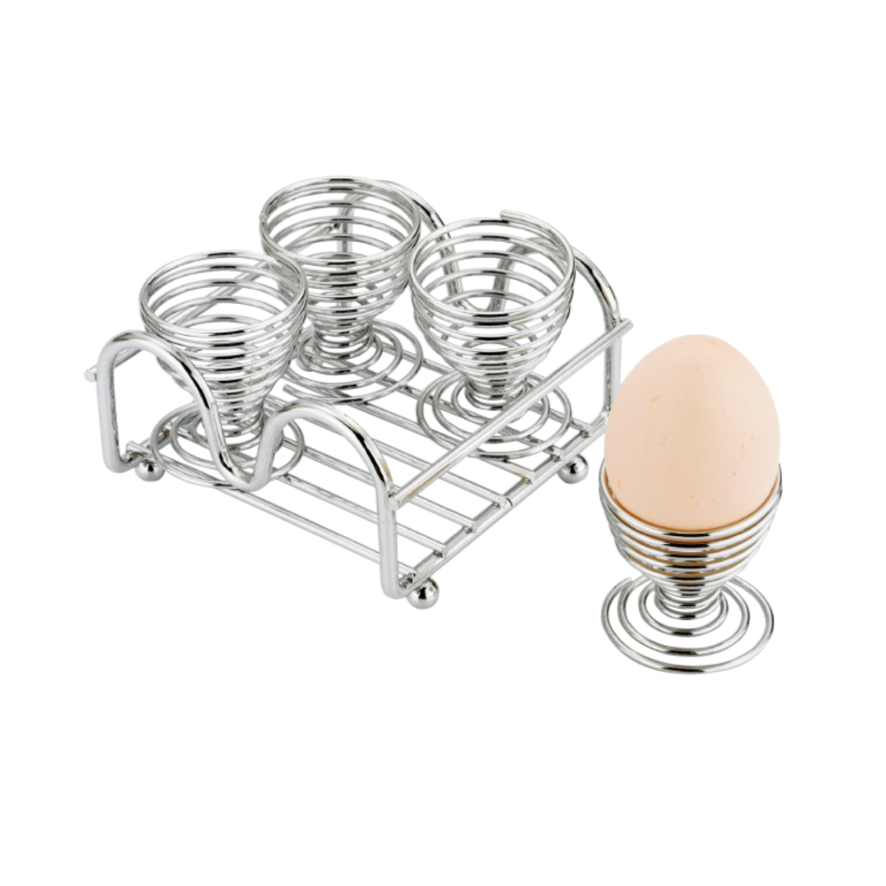 Chrome Plated Wireware 4-Piece Egg Cup Set-MWI63EG