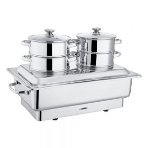 Full Size Electric Stainless Steel Chafer with 4 x 2.0L Double Handle Streamers (83 Series)-X83858