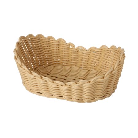 Heavy Duty Polypropylene Rattan Basket, 23x13x8.5cm, Beige (C06 Series)