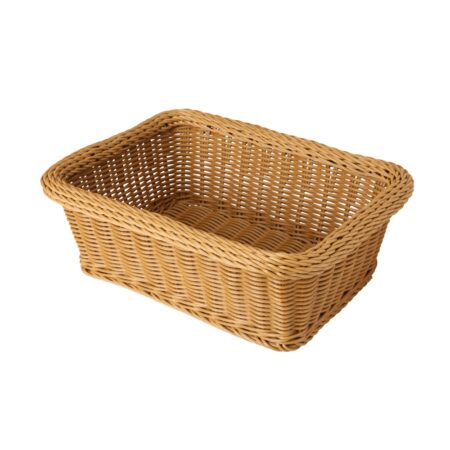 Heavy Duty Polypropylene Rattan Basket, Rectangular, 37.5x28x13cm, Dark Brown (C06 Series)