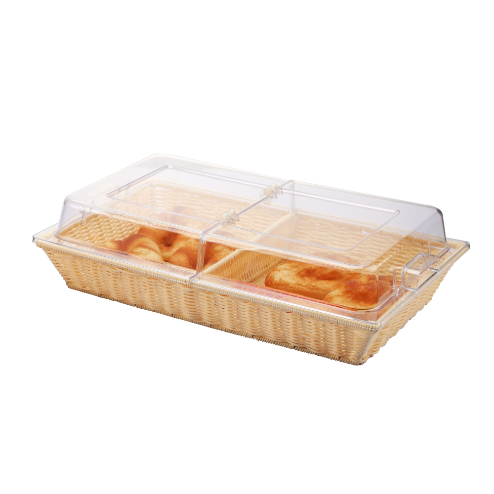 Poly-Rattan Basket 90mm in 2 Divisions with Flip Top Cover-X04054
