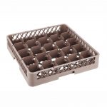 Polypropylene Glassware Rack, 25 Compartments, 50x50x10(H)cm, Brown-MGT25BV