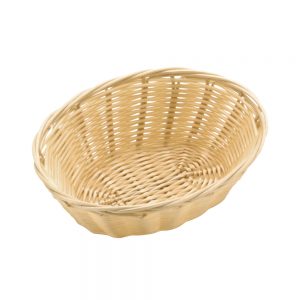 Polypropylene Rattan Basket 18.0x13.0x6.5cm Oval Light Brown (C03 Range)