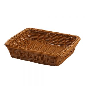 Polypropylene Rattan Basket 20.0x18.0x4.5cm Rectangular Dark Brown (C04 Range)