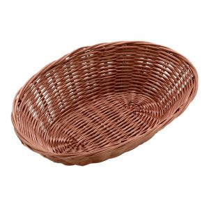 Polypropylene Rattan Basket 23.0x15.0x6.5cm Oval Dark Brown (C03 Range)