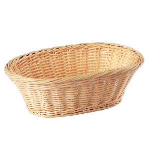 Polypropylene Rattan Basket 24.0x12.5x6.5cm Oval Beige (C04 Range)
