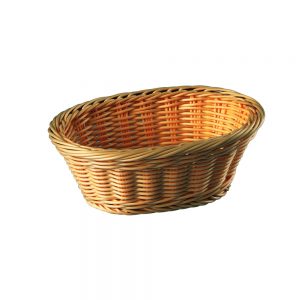 Polypropylene Rattan Basket 24.0x12.5x6.5cm Oval Dark Brown (C04 Range)