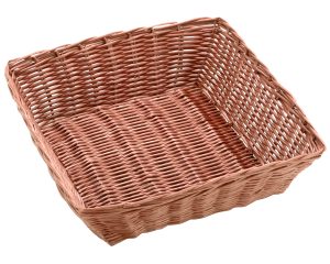 Polypropylene Rattan Basket 24.0x25.5x7.5cm Square Dark Brown (C03 Range)