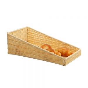 Polypropylene Rattan Basket 25x46x5(front) x 15(back)cm Slanting Shape Beige (C04 Range)