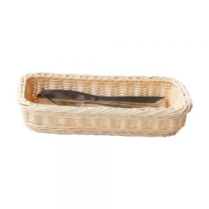 Polypropylene Rattan Basket 27x10x5cm Rectangular Beige (C04 Range)