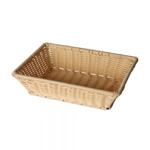 Polypropylene Rattan Basket 30.5x22.5x8.0cm Rectangular Beige (C04 Range)