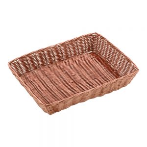 Polypropylene Rattan Basket 30x22x6cm Rectangular Dark Brown (C03 Range)