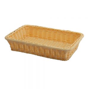 Polypropylene Rattan Basket 31.5x31.5x6.5cm Square Beige (C04 Range)