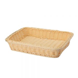 Polypropylene Rattan Basket 325x265x65mm GN 1/2 Size Beige (C04 Range)