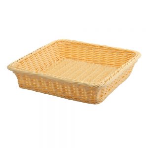 Polypropylene Rattan Basket 33.0x23.0x6.5cm Rectangular Beige (C04 Range)