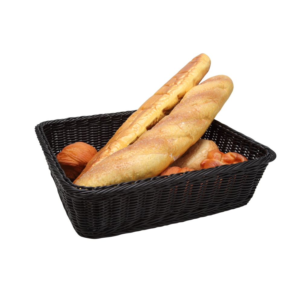 Polypropylene Rattan Basket 355x325x100mm GN 2/3 Size Black (C04 Range)