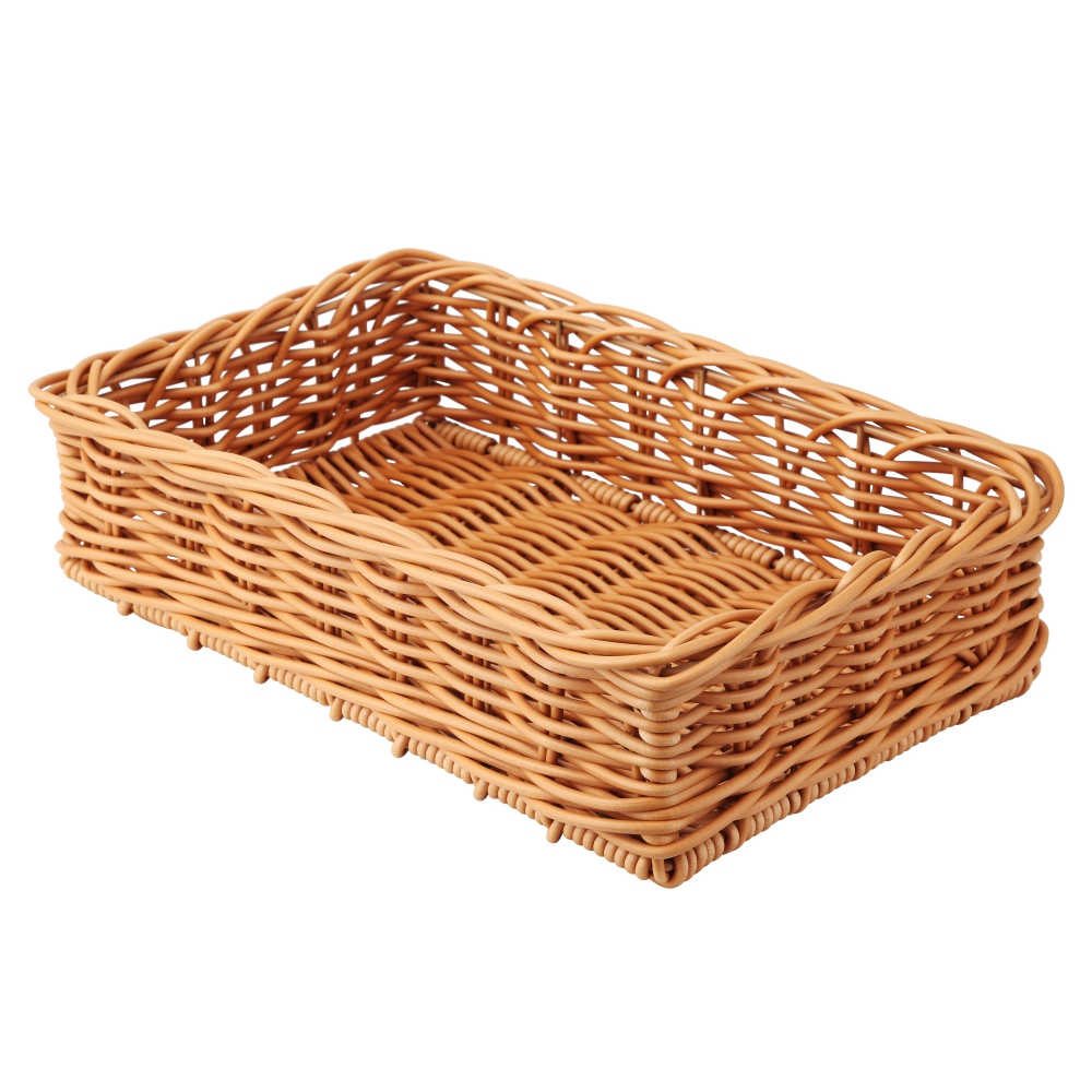 Polypropylene Rattan Basket 40x25x10cm Rectangular Brown (C04 Range