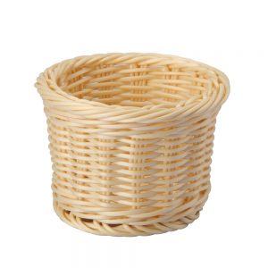 Polypropylene Rattan Basket, Round, dia.14x10(H)cm, Beige (C06 Series)