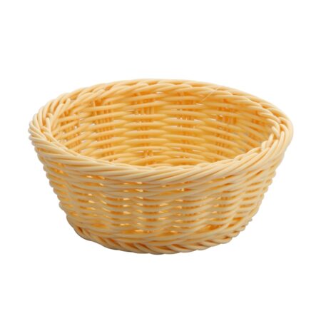 Polypropylene Rattan Basket dia.17.0x6.5cm Round Beige (C04 Range)