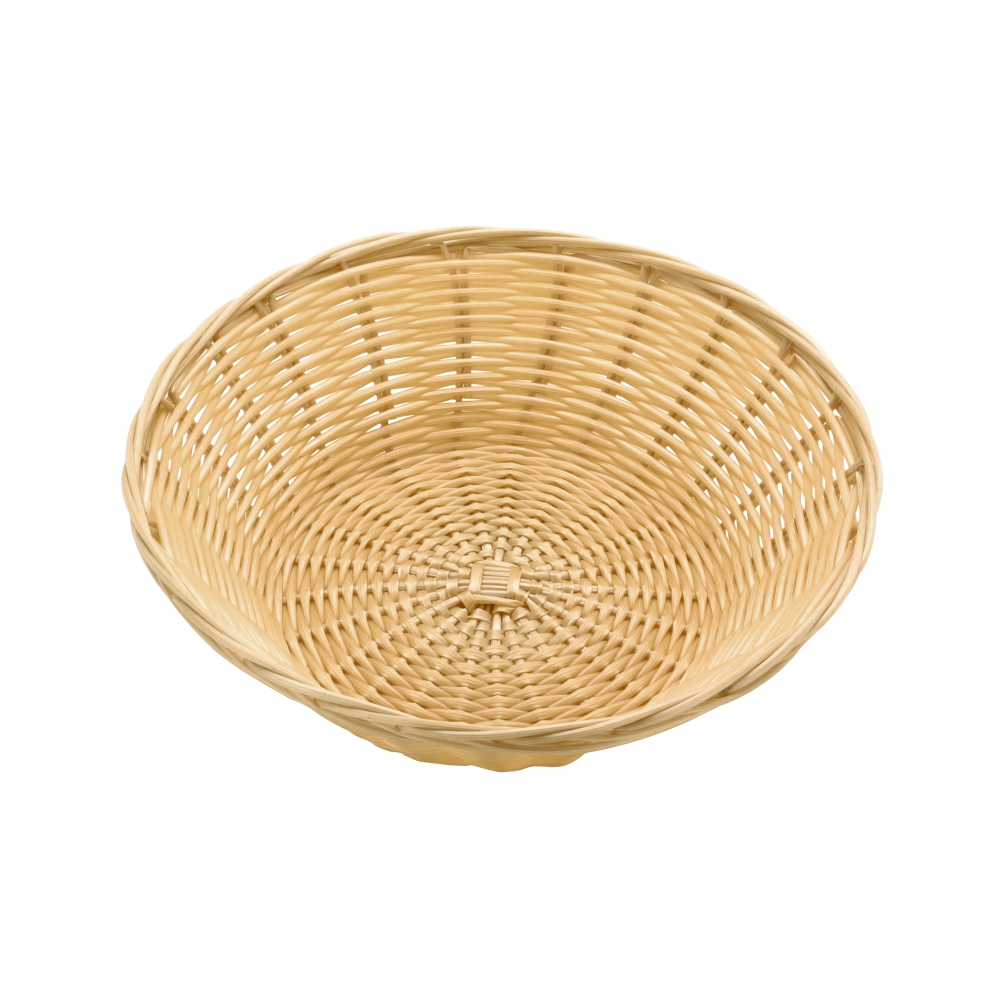 Polypropylene Rattan Basket dia.23x7cm Round Light Brown (C03 Range)