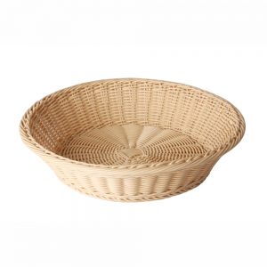 Polypropylene Rattan Basket dia.38.0x8.5cm Round Beige (C04 Range)