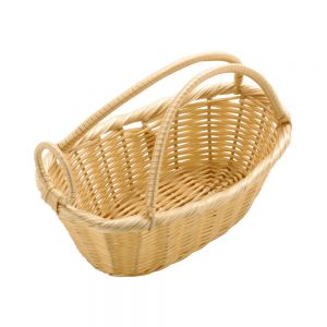 Polypropylene Rattan Basket with Wine Bottle Cradle for Full Bottle 23.0x11.5x9.0cm Light Brown (C03 Range)