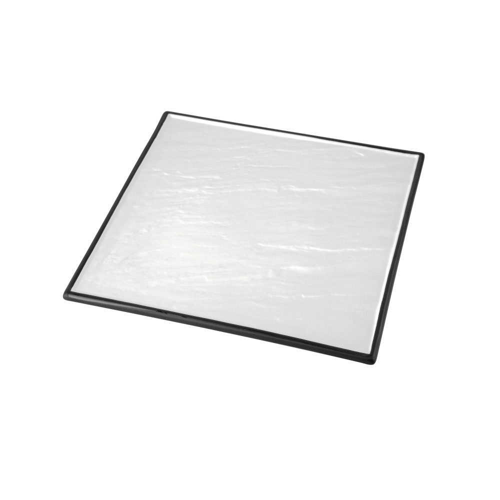 Porcelain Display Dish, 26cm/10inch (White with Black Trim)