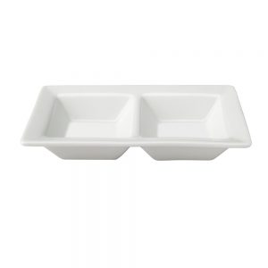 Porcelain Double Rectangular Dip Dish 15cm/6inch