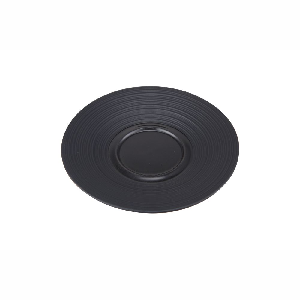 Porcelain Matt Ribbed Saucer, dia.15cm6inch (Black)-CDP019K
