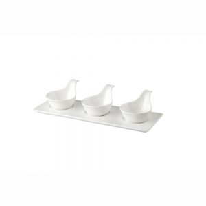 Porcelain Small Caviar Dishes Set, 4pcs