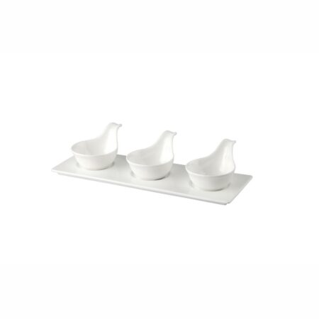 Porcelain Small Caviar Dishes Set, 4pcs