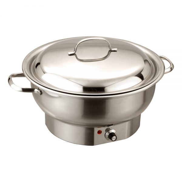 Round 3.8L Electric Stainless Steel Chafer with Stainless Steel Cover (83 Series)-X83521T