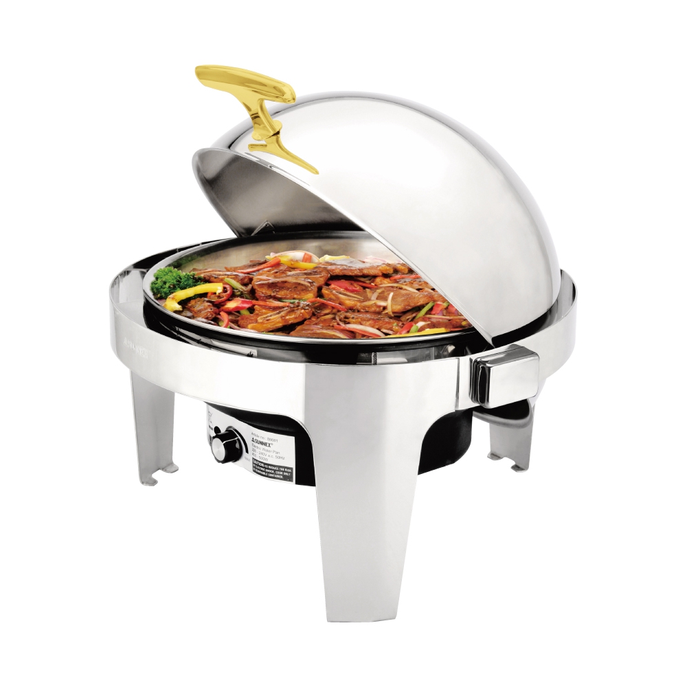 Round dia. 36CM 6.8L Roll-Top Electric Chafer with Titanium Plated Handle (88 Series)-X883681UV