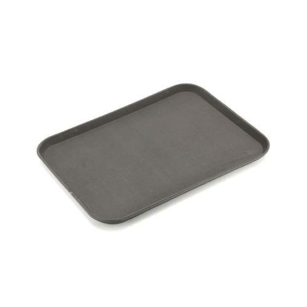 Rubber Surface and Fibreglass Bottom Non-Slip Tray 31cmx41cm/12inchx16inch, Rectangular (Black)