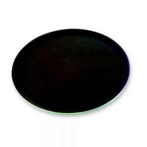 Rubber Surface and Fibreglass Bottom Non-Slip Tray 40.5cm/16inch, Round (Black)