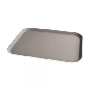 Rubber Surface and Fibreglass Bottom Non-Slip Tray 40cmx56cm/16inchx22inch, Rectangular (Brown)
