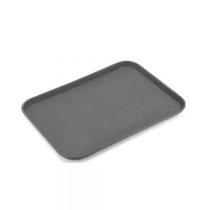 Rubber Surface and Fibreglass Bottom Non-Slip Tray 45cmx65cm/18inchx26inch, Rectangular (Black)