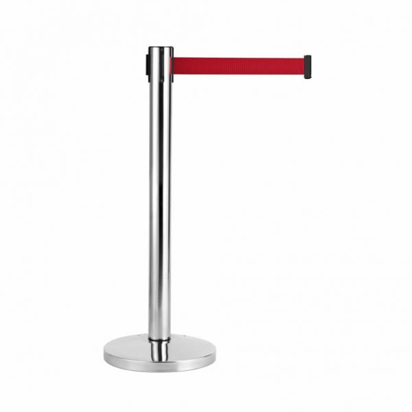 Stainless Steel Barrier Stand, Expandable, Base dia.32cm x Pole dia. 6x91(H)cm-CKSE915