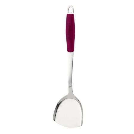 Stainless Steel Chinese Turner with Purple Silicone Handle